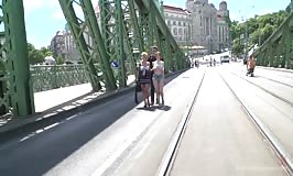 All Natural Busty Brunette Anal Slut First Time DP on Public Disgrace! 