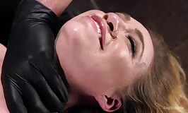 Young Blonde Babe is Devastated in Brutal Bondage and Made to Cum